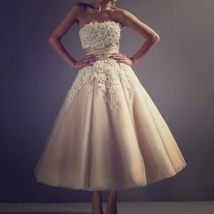 Justin Alexander Tea-length wedding gown